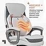 Sharper Image S-600 Active Lumbar Heated Ergonomic Bonded Leather Swivel Executive Massage Chair, Off-White (60098-OWHT)~#|#~4516FD57-2913-43B0-B7F703F467172F19_sc7