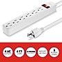 Staples TECH 6-Outlet Power Strip, 6' Cord, White, 3/Pack (42320)~#|#~45537250-CDE6-4551-BB5FE367F56649B6_sc7