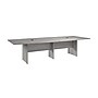 Bush Business Furniture 120W x 48D Boat Shaped Conference Table with Wood Base, Platinum Gray (99TB12048PGK)~#|#~45D56C48-AA56-48C7-82490506FF5F58FE_sc7
