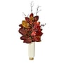 Nearly Natural 38" Autumn Magnolia Leaf with Berries Artificial Plant in Cream Planter with Gold Base (P1544)~#|#~45DF92E9-12D1-44DD-A08E19C99C880C6D_sc7