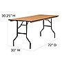 Flash Furniture Gael Folding Table, 72" x 30", Natural (YTWTFT3072TBL)~#|#~463F913A-9985-4D34-89E3F133A73C31E0_sc7