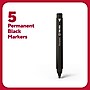 TRU RED™ Pen Permanent Markers, Fine Tip, Black, 5/Pack (TR54524)~#|#~469E458E-70EF-45D9-ACCF9F0A47A07E98_sc7