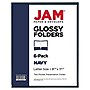 JAM Paper Laminated Two Glossy 2 Pocket Cardstock Presentation Folder, Navy Blue, 50/Box (5042523C)~#|#~46A483A9-6C31-4B28-976763B888D13010_sc7