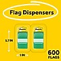 Post-it Flags Value Pack, 1", Green, 50 Flags/Pad, 12 Pads/Pack (680-GN12)~#|#~46C6DC3B-BD36-44D3-A42A61382FD4D313_sc7