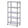Alera® 5-Shelf Wire Shelving Kit with Casters and Shelf Liners, 36w x 18d x 72h, Black Anthracite~#|#~46E2DFC5-ECAB-4297-AD88E557C09528FA_sc7
