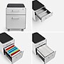Poppin Stow 2-Drawer Mobile Vertical File Cabinet, Letter/Legal Size, Lockable, 21.5"H x 15.75"W x 20"D, Light Gray (104732)~#|#~4757BA10-BB7B-401D-BF4F05821FA432D9_sc7