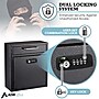 AdirOffice Steel Combination Locking Wall Mounted Interoffice Drop Box Mailbox, Medium, Black (631-05-BLK-KCPK)~#|#~47633FAB-8ADB-4754-A8DC3F0F285944BA_sc7
