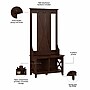 Bush Furniture Key West 66" Hall Tree with Shoe Storage Bench, Bing Cherry (KWS166BC-03)~#|#~477171B4-AA47-416C-88E26AF5542988B9_sc7