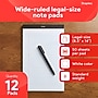 STAPLES Legal Pads, 8.5” x 14”, Wide Ruled, 50 Sheets/Pad, 12‑Pack~#|#~478535EE-B7BF-4E62-8D84A8F329CD7502_sc7