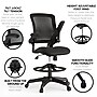 Flash Furniture Nylon Drafting Chair with Footrest and Lumbar Support, Black (BL-ZP-8805D-BK-GG)~#|#~47916D32-24C6-46CC-A9764F2503C51D1F_sc7