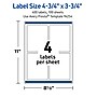 Avery Waterproof Rectangle Laser Multipurpose Labels, 4.75" x 3.75", White, 400/Box (19479399359)~#|#~479BDC23-4E62-46FC-B2FCF9AA50651AC8_sc7