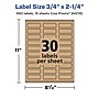 Avery Laser/Inkjet Multipurpose Labels, 2.25" x ", Kraft Brown, 450/Pack (94216)~#|#~47DB31B0-64CF-4509-B8362730452FAEE7_sc7