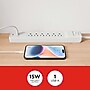 Staples TECH 6-Outlet 2-USB Port Surge Protector, 6', 1800 Joules, White (ST62777)~#|#~483DBE55-164C-4191-80FE1E14A5A433FD_sc7