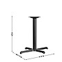 Flash Furniture 22" x 30" Cast Iron Restaurant Table X-Base With 3" Dia. Table Height Column, Black~#|#~483EEBD1-85E4-4216-8A0DCB35711D2846_sc7