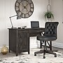 Bush Furniture Key West 54"W Computer Desk with Storage and Mid-Back Tufted Office Chair, Dark Gray Hickory (KWS020GH)~#|#~489CF1FB-E87B-4638-978C6F1473999588_sc7