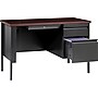Lorell Fortress Series 46" W Right Single-Pedestal Desk, Black/Brown (LLR66949)~#|#~48C53198-ECE1-43DC-B2B0F15B94334B55_sc7