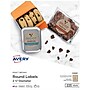 Avery Easy Peel Laser/Inkjet Round Labels, 2 1/2" Diameter, Kraft Brown, 9 Labels/Sheet, 25 Sheets/Pack, 225 Labels/Pack (22808)~#|#~48D67E61-E7EE-455A-886C71BB3475B65E_sc7