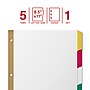 Staples Large Tab Write & Erase Paper Dividers, 5‑Tab, Multicolor, Reinforced Binder Index Dividers~#|#~49189B29-1E09-4DCA-BDB1BC4E593384C2_sc7