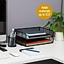 Mind Reader 2-Tier Stackable Paper Desk Tray, Metal, Black, 2/Pack (DSTACK2-BLK)~#|#~491D9E3D-E5C8-4E76-AC2CCF05B6722D54_sc7