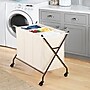 Whitmor 3-Section Rolling Laundry Sorter, Metal, Black/Natural (5588-11054)~#|#~49836EDC-A032-43ED-B15B0653D8B52132_sc7