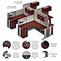Bush Business Furniture Office in an Hour 63"H x 129"W 4 Person X-Shaped Cubicle Workstation, Hansen Cherry (OIAH007HC)~#|#~49853715-9660-4EDA-9F74688A144C6355_sc7