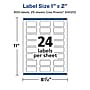 Avery Laser/Inkjet Rectangle Multipurpose Labels, 1" x 2", White, 600 Labels/Pack (94220)~#|#~49E3030B-8501-4FE0-905FDB1950EC782B_sc7