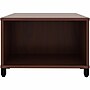 Lorell 24"W x 24"D Laminate Square Reception Table with Storage, Mahogany (LLR69200)~#|#~49F6EA47-8A4A-4E18-ACE0201706EFA95C_sc7