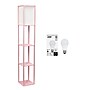 Creekwood Home Classix 62.5" 3-Tier Storage and Display LED Floor Lamp, with Feit LED Bulb, Light Pink (CWF-3007-LP-LB)~#|#~49FF123C-E2F2-4A02-BC18E5EFFD050FE1_sc7