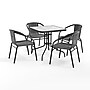 Flash Furniture Lila 28'' Square Table with 4 Rattan Stack Chairs, Gray (TLH073SQ037GY4)~#|#~4A1F59D9-90CD-4322-AE2113698746A34A_sc7