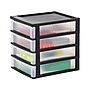 Iris 4-Drawer Desktop Unit, Black/Translucent White (587023)~#|#~4A24428F-8996-4353-AA7AEEC409865D45_sc7