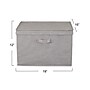 Household Essentials Large Folding Fabric Wide KD Storage Box With Lid, 12" x 18.5"x 15", 58 Qt., Gray, 2/Pack (7419-1)~#|#~4A4A2C53-DD3A-49FB-BE28DE1264015A0A_sc7