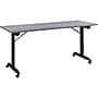 Lorell 63"W x 24"D Mobile Folding Training Table, Laminate, With Wheels, Weathered Charcoal (LLR60736)~#|#~4A7838BD-B98E-48FA-B0AAD4B2F05090CB_sc7