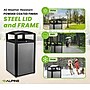 Alpine Industries Steel Outdoor Commercial Trash Can with Ashtray Lid, 40 Gallon, Silver (472-40-SIL)~#|#~4ACADDFA-B4F1-4951-ABD8DF7EC2BABD76_sc7