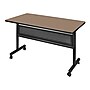 Regency Kobe Flip Top 48"W x 24"D Rectangular Training Room Table, Laminate, With Wheels, Noble Oak (MKFTM4824NO)~#|#~4AE99265-A826-4F83-ABDCDD2AA35E749C_sc7