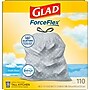 Glad ForceFlex Tall Kitchen Trash Bags, 13 Gal., Drawstring, Fresh Clean Scent, Gray, 110 Total Trash Bags (CLO78563)~#|#~4B13EA31-8903-408B-84C354543ADE57C2_sc7