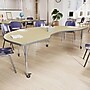 Flash Furniture Wren Kidney Activity Table, 96" x 48", Height Adjustable, Light Natural Top/Silver Frame (XUA4896KDLNTAC)~#|#~4B333926-0732-4CCA-A56DCAA22DA1424A_sc7