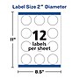 Avery Easy Peel Laser/Inkjet Round Labels, 2" Dia, Glossy White, 120 Labels/Pack (22807)~#|#~4B587FDC-3ED6-426B-BBFE386F2B6CEECE_sc7