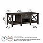 Bush Furniture Key West 47" x 24" Coffee Table, Dark Gray Hickory (KWT148GH-03)~#|#~4BCD5473-2B1A-4814-A72756E9AE5FA388_sc7