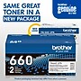 Brother TN660 Black High Yield Toner Cartridge, 2/Pack (TN6602PK)~#|#~4BDD2BD2-8A60-4606-B17857188265FA4E_sc7