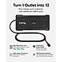 Plugable 12-Outlet Power Strip with 2-Port USB Charger, 25 ft., Black (PS12-USB25)~#|#~4C33CBC1-4321-4C82-AF5C37C12DD7BA5A_sc7
