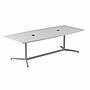 Bush Business Furniture 96W x 42D Boat Shaped Conference Table with Metal Base, White (99TBM96WHSVK)~#|#~4D38C22D-31A5-4C89-B851A7E97DF69E79_sc7