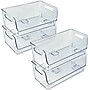 Azar Small Stackable Plastic Wide Pantry Storage Bin, 5" x 12.87" x 5.5", Clear, 4/Pack (556756-4PK)~#|#~4DCDE652-8598-48A7-909775CC040421A3_sc7