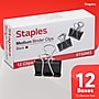 Staples Binder Clips, Medium Size, 0.63" Capacity, Black Steel, 144 Pack - Durable Clips for Office Paper Bundling & Filing~#|#~4E387A14-C5AE-4DB6-A51E7B12C4DD2129_sc7