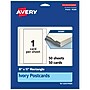 Avery Integrated Cards, 6" x 11", Matte Ivory, 50/Box (95280)~#|#~4E47584C-F65A-4C30-B4409A904D86E394_sc7