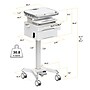 Mount-It! MedHub Height-Adjustable Medical Cart with 2 Lockable Drawers, Power Strip and Locking Casters, White/Grey (MI-16037)~#|#~4E564A64-C29F-464A-925B016A03AB1E4D_sc7