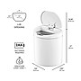 Nine Stars Plastic Sensor Trash Can, 2.1-Gallon, White (DZT-8-29)~#|#~4E6186F4-CC42-444F-81406FAD74BDC5E0_sc7