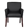 Boss Office Products Box Arm Faux Leather Guest Chair, Black/Mahogany (B619)~#|#~4E9C2A8A-82C3-42DE-9CCA2C7EB23C3E15_sc7