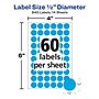 Avery Hand Written Color Coding Labels, 0.5"Dia., Light Blue, 60/Sheet, 14 Sheets/Pack (5050)~#|#~4F49B086-3E40-4B5C-BD58D403C0857BD2_sc7