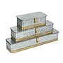 Storied Home Decorative Metal Boxes with Hinged Lid, Silver, 3/Pack (EC1658)~#|#~4F54F36B-E563-4ADB-8738680797A8DA59_sc7