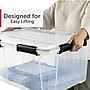 Sterilite 80 Quart Gasket Box with Lid, Plastic, Clear/Black, 4/Carton (39389004)~#|#~4F678ECA-F38F-4FF9-8D287A64E3EA7B76_sc7